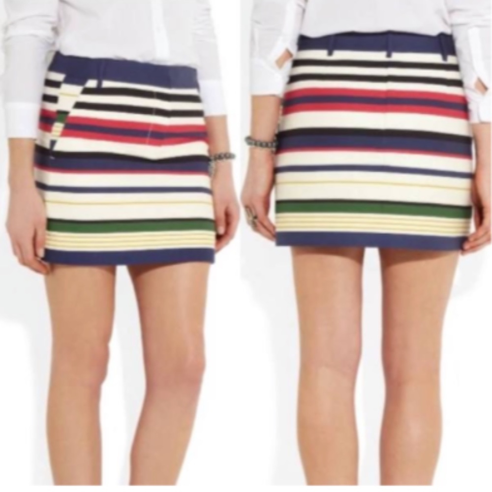 J. Crew Multi-Color Striped Mini Skirt